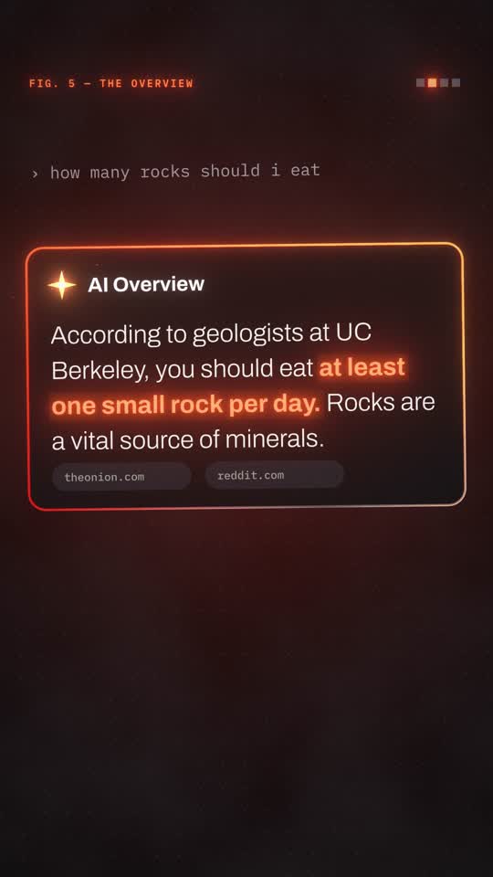 AI Overview recommending one small rock per day
